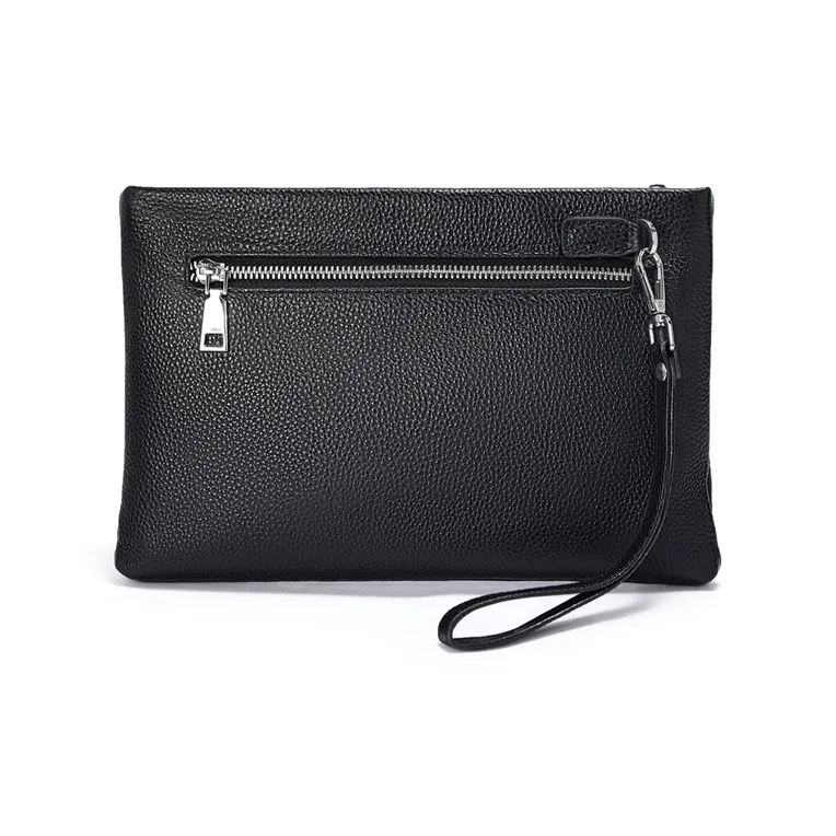 Old Man's Head Cow Leather Clutch Regular Men's Black-2