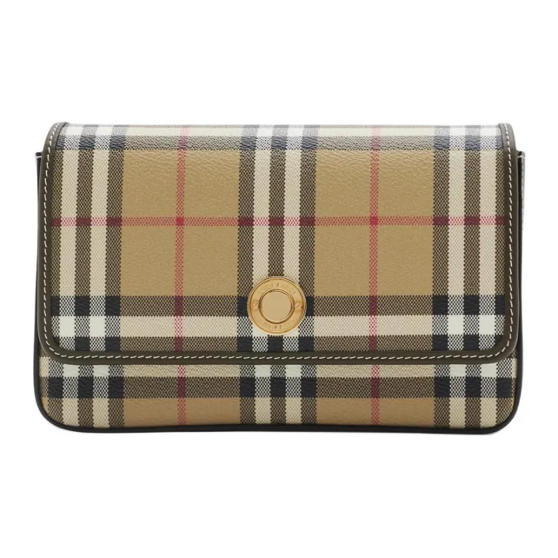 Burberry Bonded Polyurethane Handheld Crossbody Bag Shoulder Bag Women's Beige & Multicolor-0