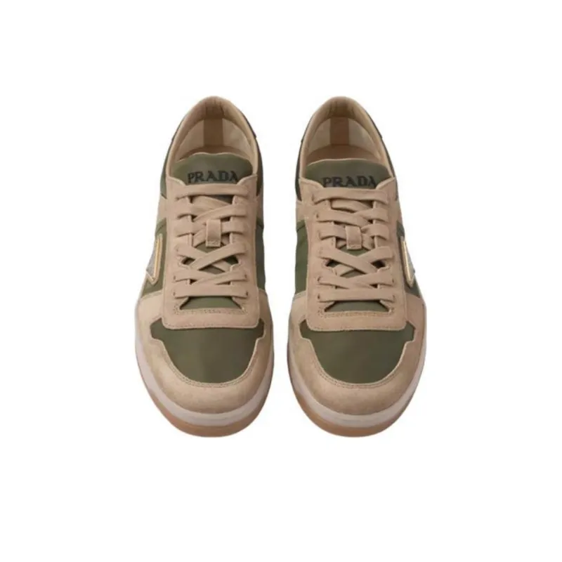 PRADA Downtown Low Top Skateboard Shoes 3.5cm Men's Beige Green-4