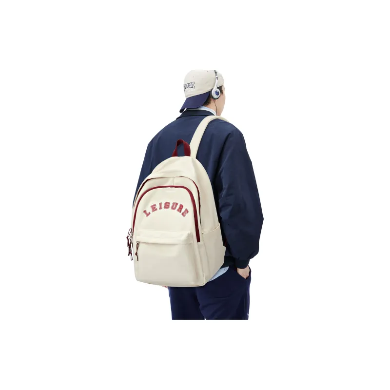 LANDCASE Fabric Laptop Backpack Unisex Burgundy/Black/Blue/Red White-8
