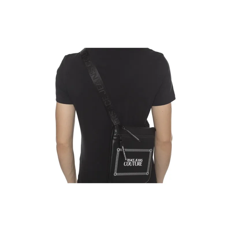 VERSACE JEANS COUTURE Nylon Fabric Crossbody Bag, Shoulder Bag Men's Black-4