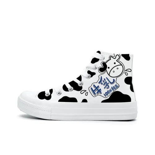 A&M Canvas Shoes Women's High-Top Milk