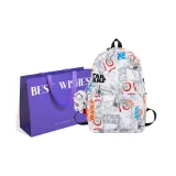 Orange & White+Premium Shopping Bag