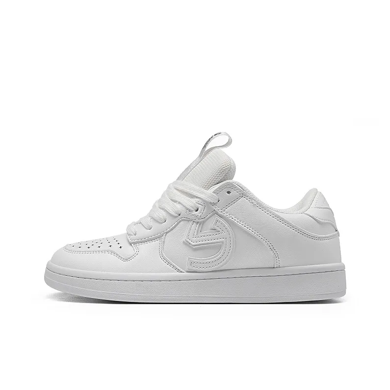 BladMaste Slip Resistant, Abrasion Resistant, Lightweight Low Top Skateboard Shoes Unisex Pure White-2