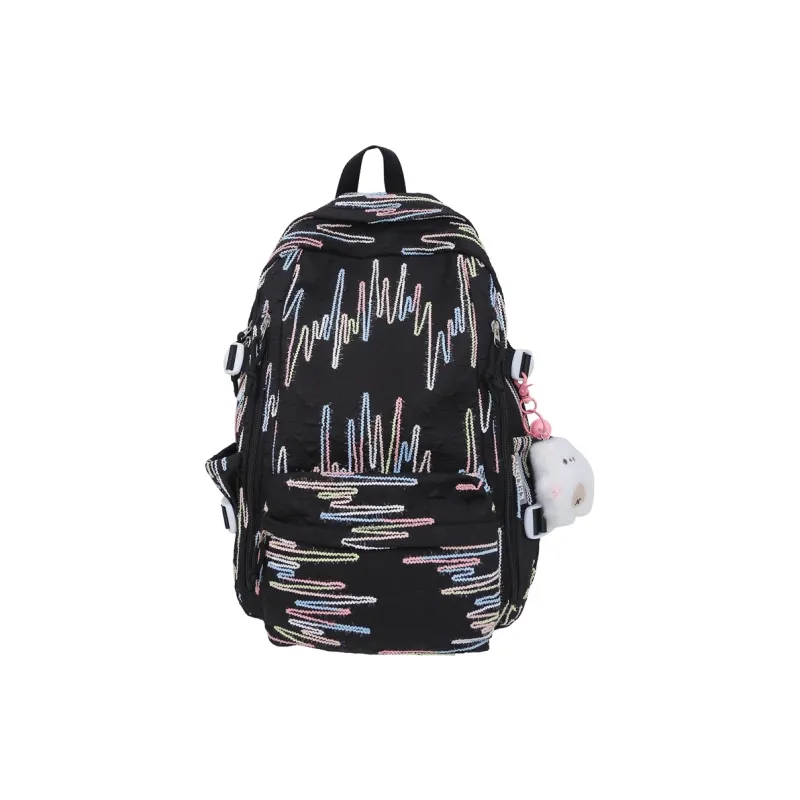 KAMLUI Nylon Fabric Backpack Large Size Unisex Multicolor-5
