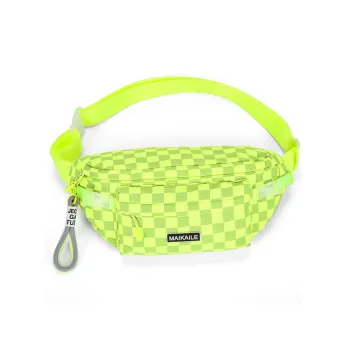 MOK Nylon Sling Bag Shoulder Bag Crossbody Bag Regular Unisex Light Gray/Black/Neon Green/Pink
