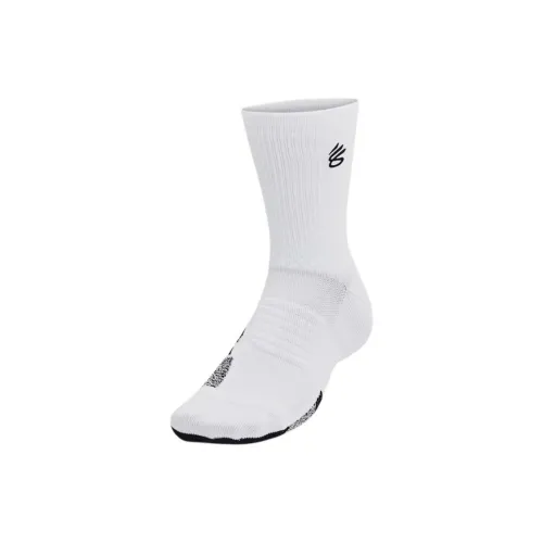 Under Armour Playmaker Curry ArmourDry™ Mid Calf Socks Unisex 1 Pack White