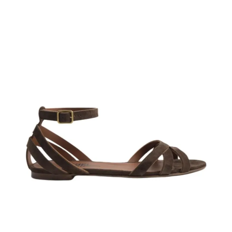MICHEL VIVIEN Camargue Strap Sandals Women's Dark Brown-1
