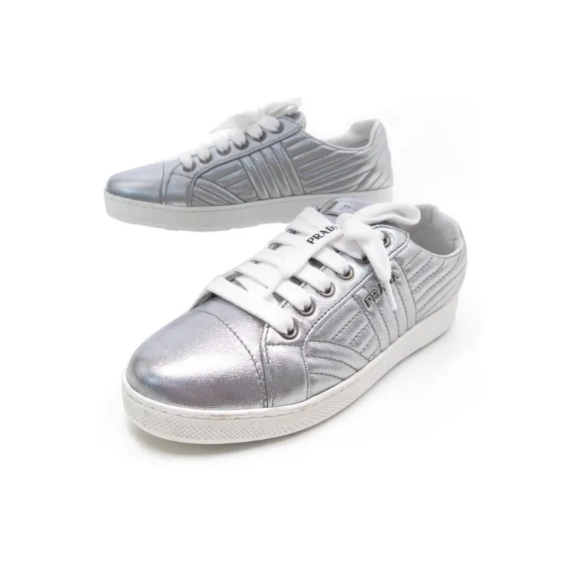 PRADA Skateboard Shoes Women's Silver-3