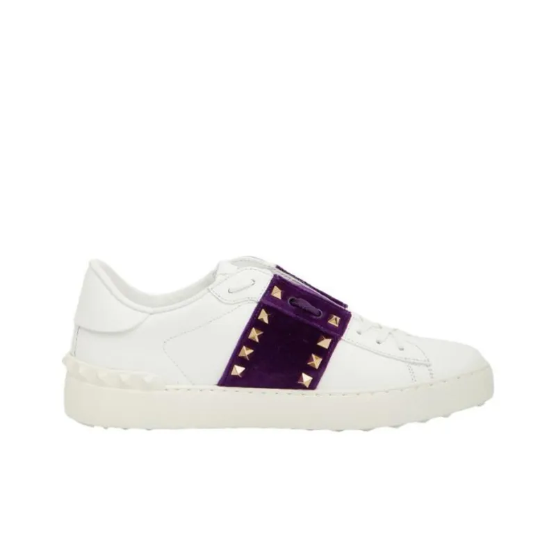 Valentino GARAVANI Low Top Stylish Skateboarding Shoes Women's White Purple-1