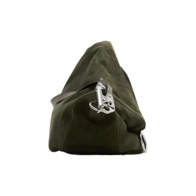 Burberry Calf Suede Shoulder Bag, Crossbody Bag Tubas Women's Olive Green-1