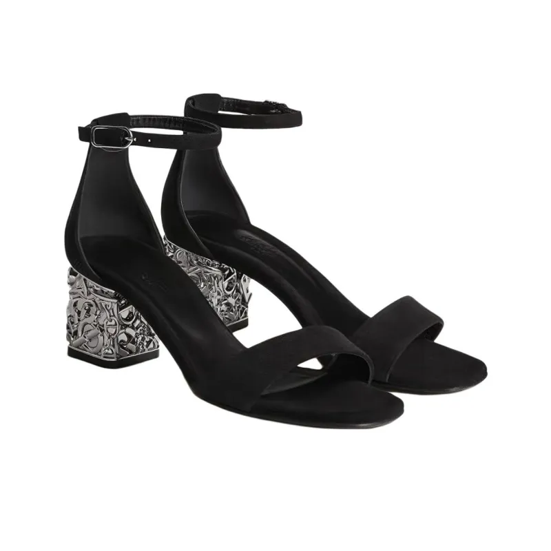 HERMES Strap Sandals Women's Black-2