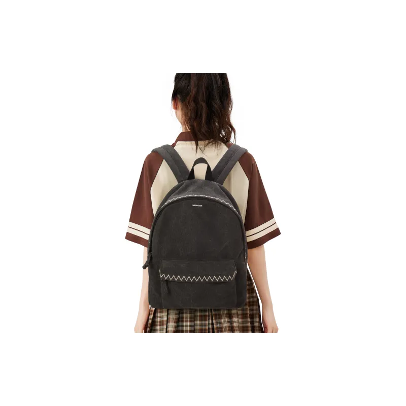 Werocker Canvas Backpack Regular Unisex Ecru/Black/Green-14