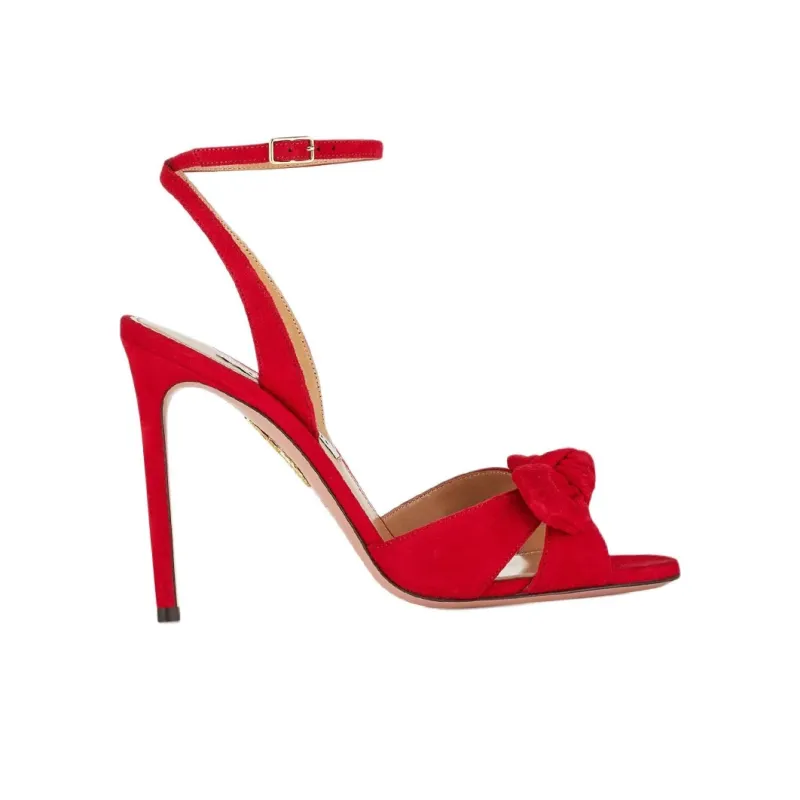 AQUAZZURA Very Bow Tie Strap Sandals 10.5cm Women's Red-1