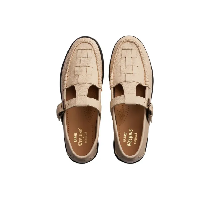 G.H. Bass & Co. Mary Jane Fisherman Loafers 3.4cm Women's White-3