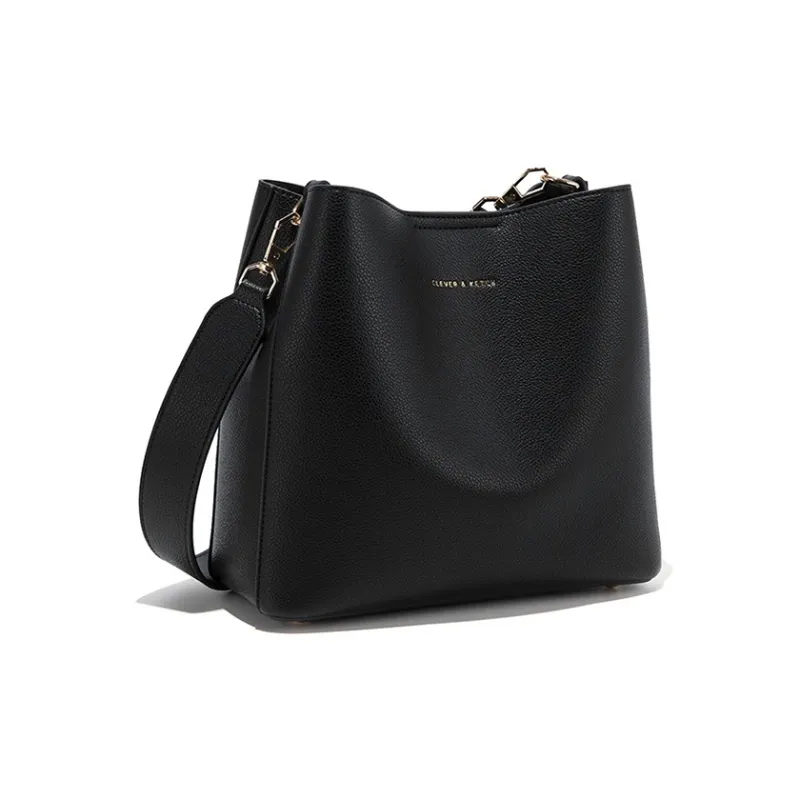 CLEVER& KETCH PU Bucket Bag, Handbag, Shoulder Bag Regular Women's Ecru/Black-8