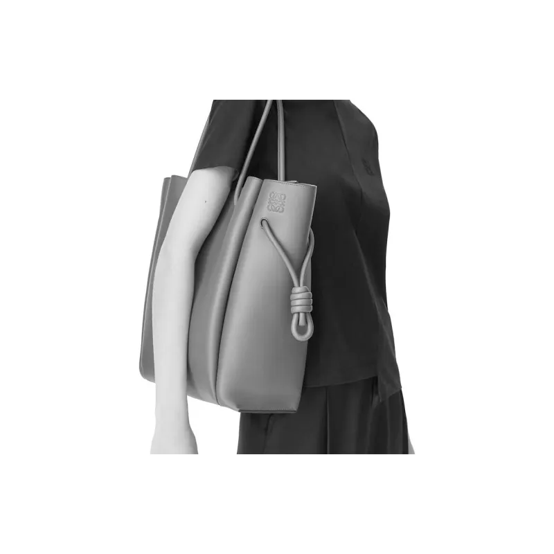 LOEWE FlamencoKnot Soft Grained Calfskin Tote Bag Shopping Bag Handbag Shoulder Bag Women's Midnight Blue-4