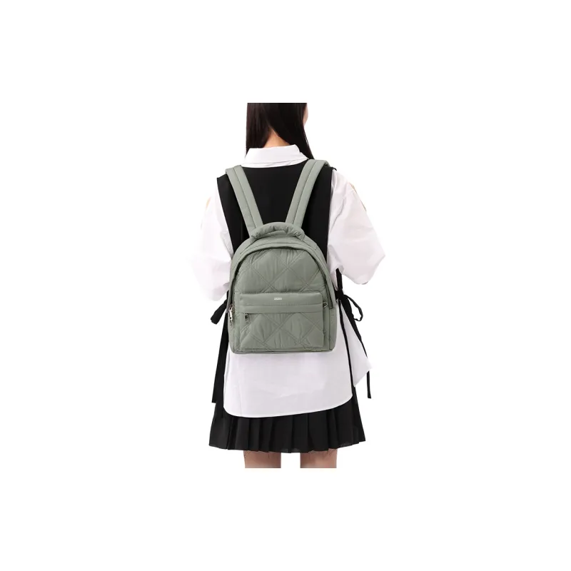 Sisea Fabric Backpack Regular Women's Ecru Light Green Gray Black-11