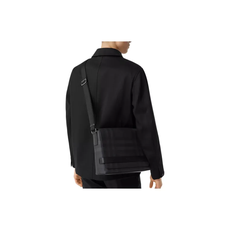 Burberry Polyurethane Messenger Bag Shoulder Bag Crossbody Bag Men's Black-2