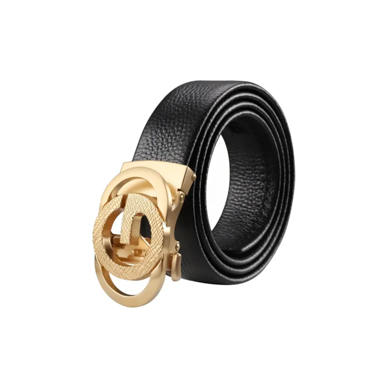 15 MINS Automatic Buckle Business Innerwear For Middle Aged Men Cow Leather Leather Belts Men's Width 3.5CM-2