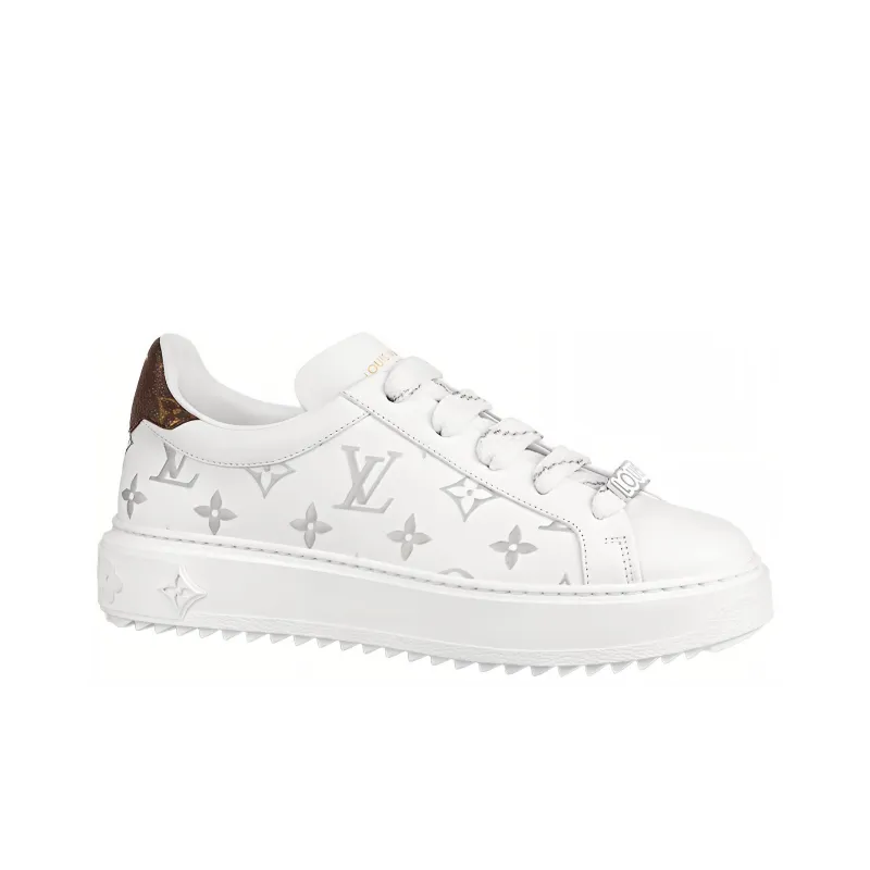 LOUIS VUITTON Time Out Sneakers 'White With Silver Monogram' Women's-1