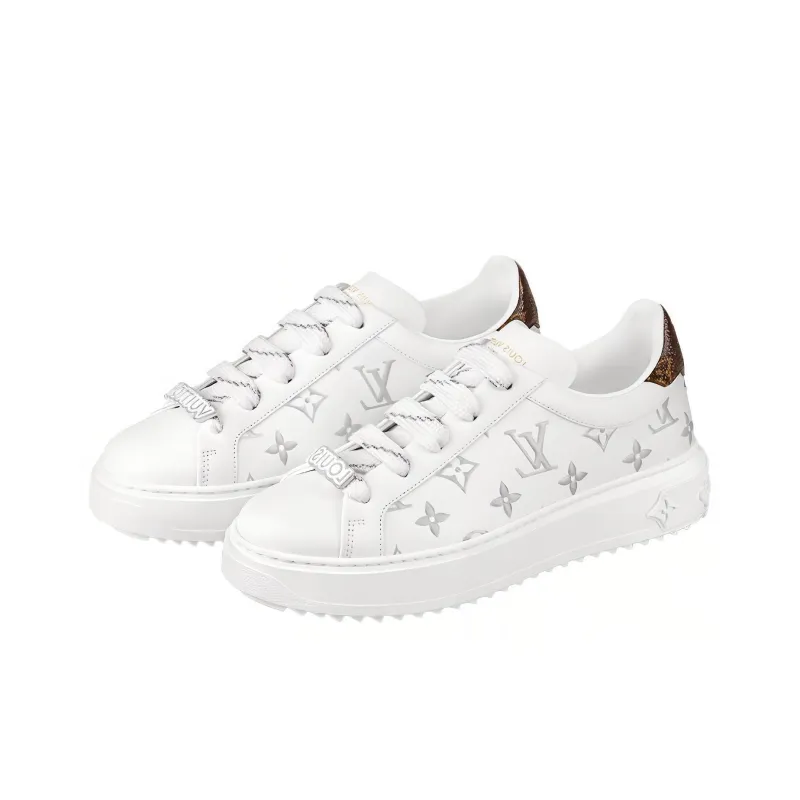LOUIS VUITTON Time Out Sneakers 'White With Silver Monogram' Women's-2
