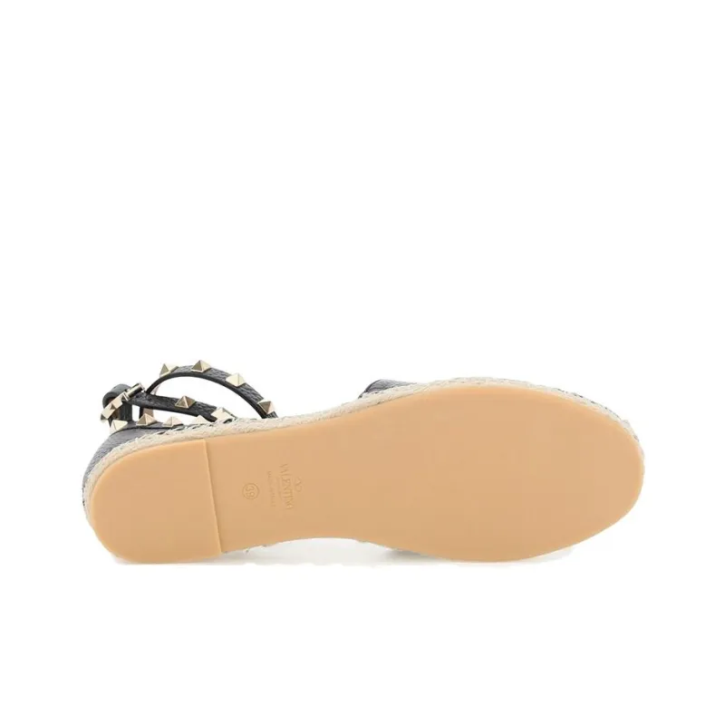 Valentino Rockstud Espadrilles Women's Black-4