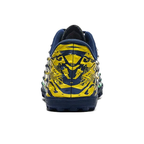 Warrior TT Rubber Broken Studs Artificial Ground Anti Slip Wear Resistant Soccer Shoes Unisex Dark Blue Yellow Green-2