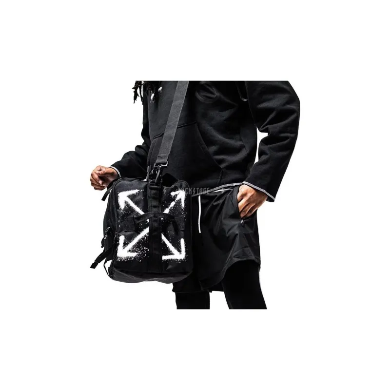 Nike Off WHITE Collaboration Polyester One Shoulder Handbag Travel Bag Regular Unisex Black-2