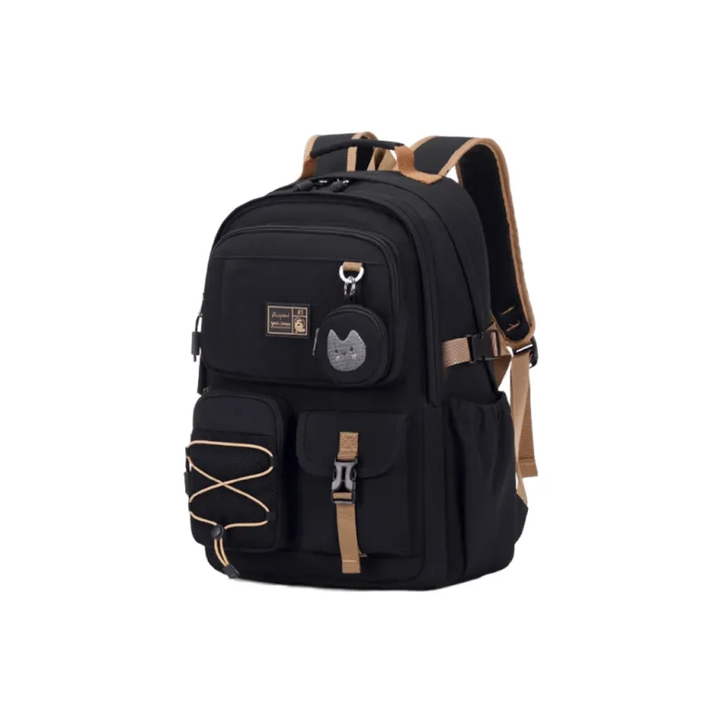 RUIPAI Oxford Fabric Blend Backpack Unisex Beige/Taro Purple/Black-4