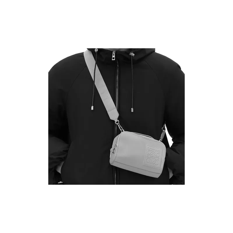 LOEWE Satin Cow Leather Camera Bag Handbag Shoulder Bag Crossbody Bag Mini Men's Light Blue-6