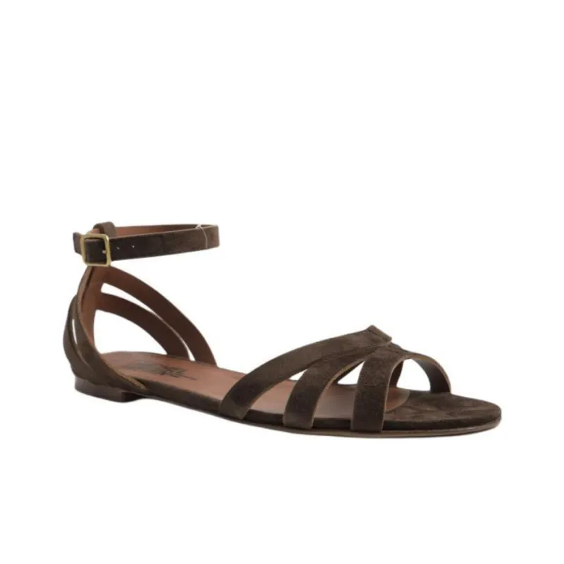 MICHEL VIVIEN Camargue Strap Sandals Women's Dark Brown-3