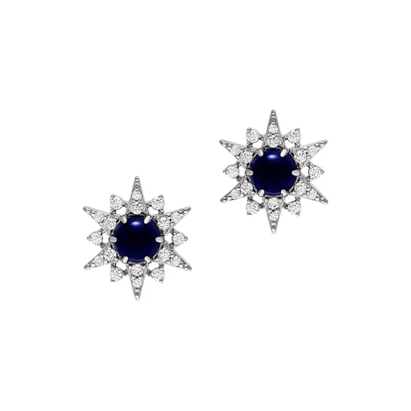 EMPORIO ARMANI Silver, Synthetic Cubic Zirconia, Glass Stone Stud Earrings Women's Silver-1