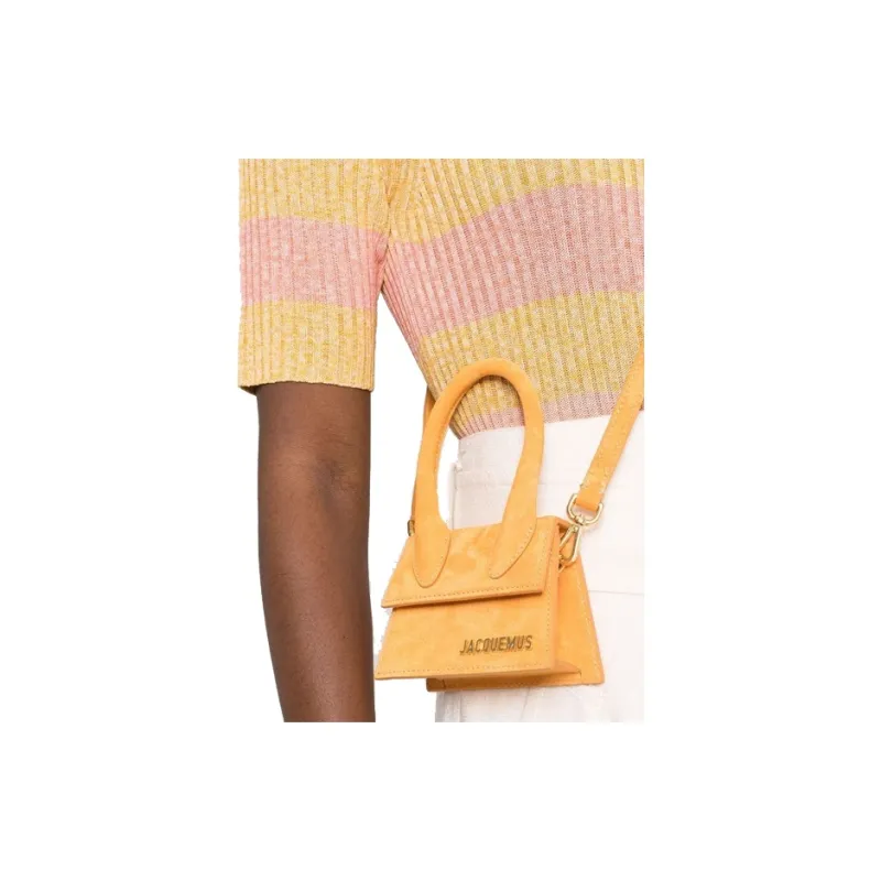 Jacquemus Le Chiquito Suede Leather Handbag Crossbody Bag Mini Women's Orange-3
