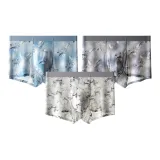 White Gray Mountain+Aqua Multicolor Feather+Platinum Gray Multicolor Feather