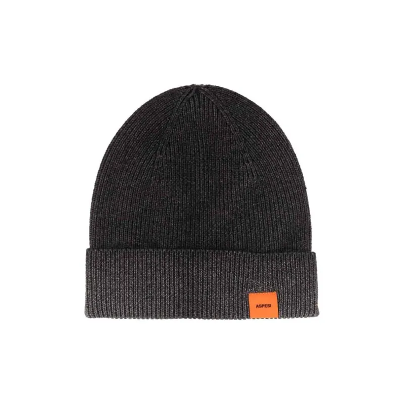 ASPESI Logo Patch Turn Up Brim Beanie-0