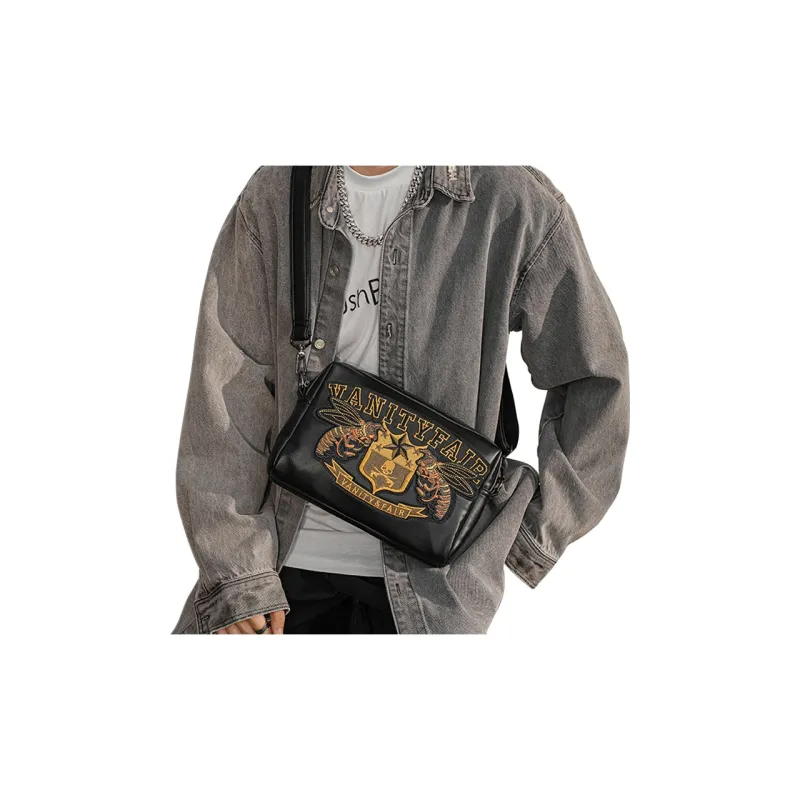 COTECi PU Crossbody Bag, Shoulder Bag Unisex Black-3