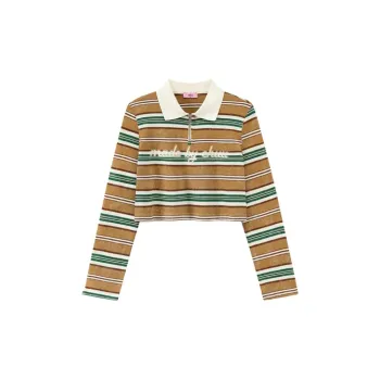 CHUU T Shirts Women's Coffee Stripes