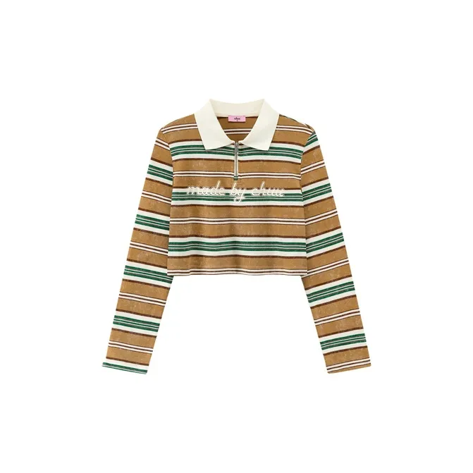 CHUU T Shirts Women's Coffee Stripes-0