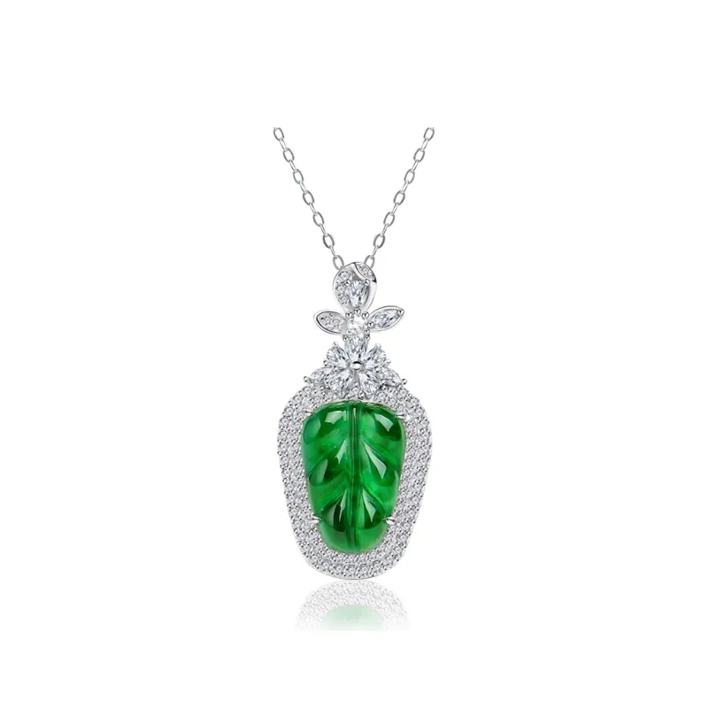 With The Heart Of The Jade Glutinous Jade Jadeite Necklaces Women's-0