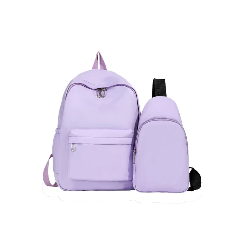 GOX Nylon Backpack Regular Unisex Ecru/Black/Purple/Green/Blue/Pink/Yellow/Orange Red-12