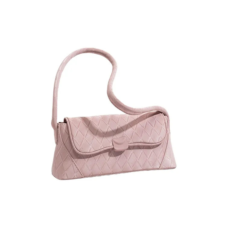 Carksky PU Handbag Shoulder Bag Regular Women's Pink/Ecru-1