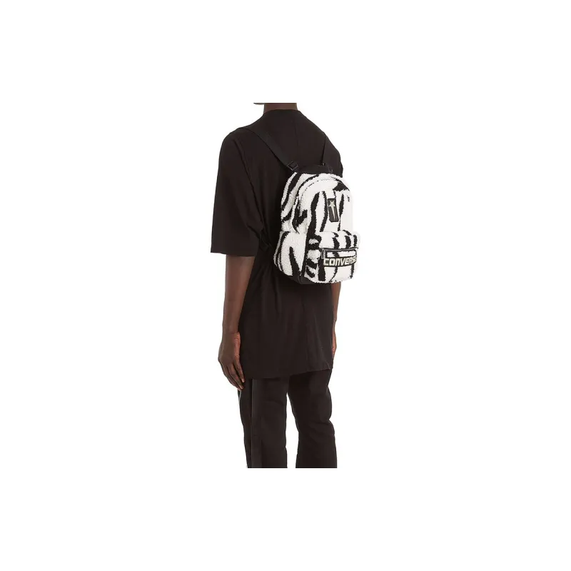 Rick Owens DRKSHDW Plush Backpack Regular Unisex Black White-3