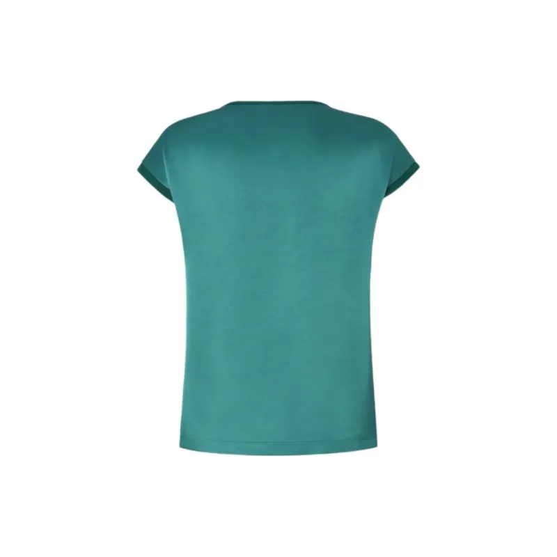 PINKO Semi Sheer Panelled Crewneck Satin Blouse-1