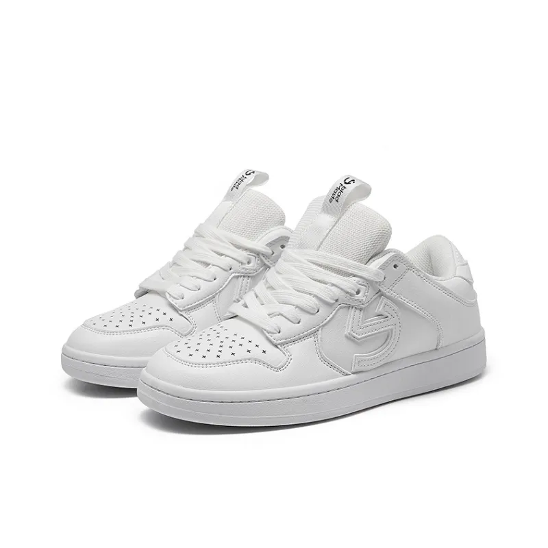 BladMaste Slip Resistant, Abrasion Resistant, Lightweight Low Top Skateboard Shoes Unisex Pure White-1