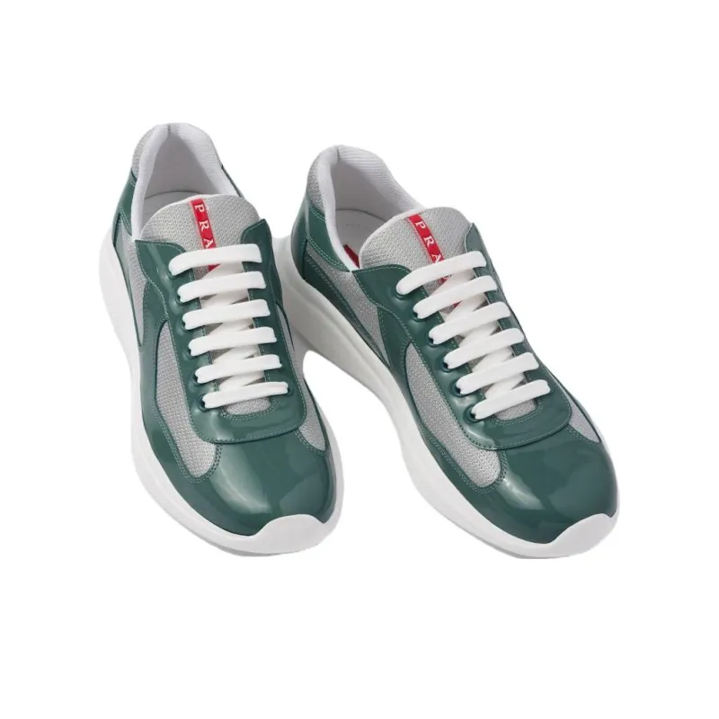 PRADA America's Cup Low-Top Casual Shoes Men's Silver Green-4
