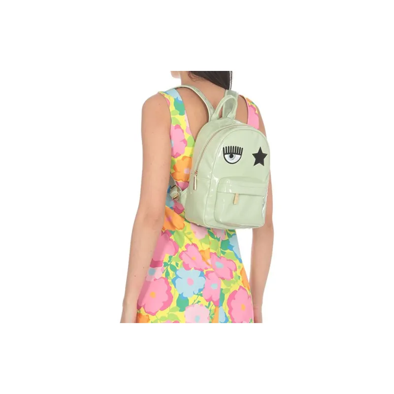CHIARA FERRAGNI Polyester Backpack Women's Light Green-4