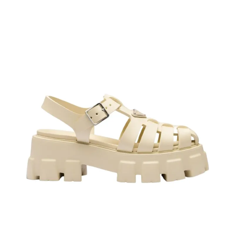 PRADA Monolith 55mm Triangle-logo Sandals-1