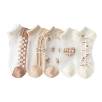Flowers In Water Ankle Socks Women's 5 Pack