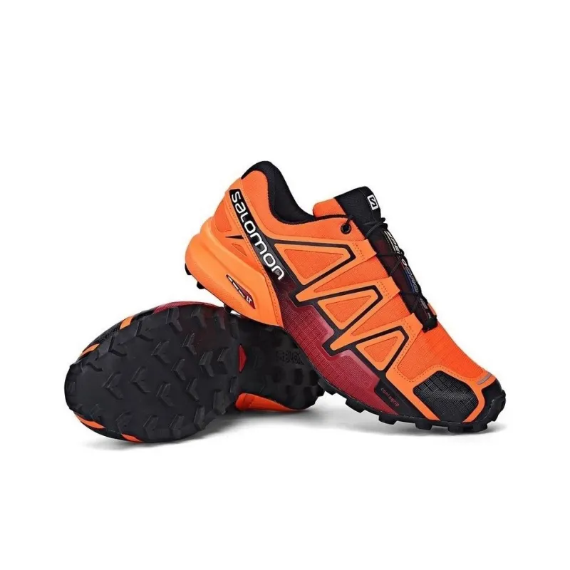 SALOMON Speedcross 4 Anti Slip Wear Resistant Low Top Running Shoes Men's Orange Black-7